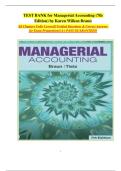 Managerial Accounting&comma; 7th Edition &colon; Comprehensive Test Bank &semi; Complete Exam Questions &vert; Verified & Accurate Answers by Karen Wilken Braun