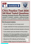 CNA State Exam Practice Questions with Accurate Answers Latest Update 2026 &vert; 100&percnt; Guarantee Pass &ndash; Certified Nursing Assistant Test Bank