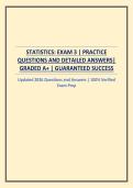 STATISTICS&colon; EXAM 3 &vert; PRACTICE QUESTIONS AND DETAILED ANSWERS