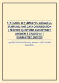 STATISTICS&colon; KEY CONCEPTS&comma; VARIABLES&comma; SAMPLING&comma; AND DATA ORGANIZATION &vert; PRACTICE QUESTIONS AND DETAILED ANSWERS