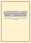 AP STATISTICS CHAPTER 1-6 &vert; PRACTICE QUESTIONS AND DETAILED ANSWERS