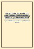 STATISTICS FINAL EXAM &vert; PRACTICE QUESTIONS AND DETAILED ANSWERS