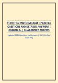 STATISTICS MIDTERM EXAM &vert; PRACTICE QUESTIONS AND DETAILED ANSWERS