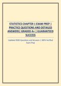 STATISTICS CHAPTER 1 EXAM PREP &vert; PRACTICE QUESTIONS AND DETAILED ANSWERS