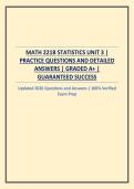 MATH 221B STATISTICS UNIT 3 &vert; PRACTICE QUESTIONS AND DETAILED ANSWERS