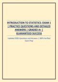 INTRODUCTION TO STATISTICS&colon; EXAM 1 &vert; PRACTICE QUESTIONS AND DETAILED ANSWERS