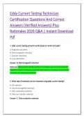 Eddy Current Testing Technician &NewLine;Certification Questions And Correct &NewLine;Answers &lpar;Verified Answers&rpar; Plus &NewLine;Rationales 2026 Q&A &vert; Instant Download &NewLine;Pdf 