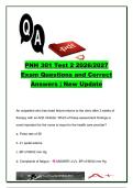 PNH 301 Test 2 2026&sol;2027 &ndash; 30&plus; Questions & Answers&comma; Heart Failure&comma; CAD&comma; MI&comma; Angina&comma; PAD & PVD