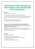 WGU C213 Exam Guide &vert; Accounting for Decision Makers &vert; Latest 2026&sol;2027 Q&A &vert; 100&percnt; Correct Grade A&plus;