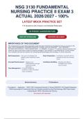 NSG 3130 FUNDAMENTAL NURSING PRACTICE II EXAM 3 ACTUAL 2026&sol;2027 - 100&percnt; VERIFIED &vert;&NewLine;DETAILED RATIONALES - PASS GUARANTEED - A&plus; GRADED&period; 