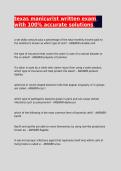 Texas Manicurist Written Exam &vert; 100&percnt; Accurate Solutions