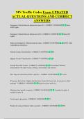 MN Traffic Codes Exam UPDATED &NewLine;ACTUAL QUESTIONS AND CORRECT &NewLine;ANSWERS