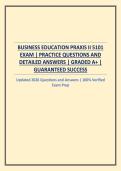 BUSINESS EDUCATION PRAXIS II 5101 EXAM &vert; PRACTICE QUESTIONS AND DETAILED ANSWERS