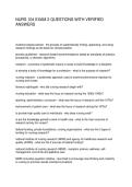 NURS 104 EXAM 2 QUESTIONS WITH VERIFIED ANSWERS