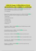 CSD 321 Exam 2 UPDATED ACTUAL &NewLine;QUESTIONS AND CORRECT ANSWERS