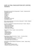 NURS 104 FINAL EXAM QUESTIONS WITH VERIFIED ANSWERS