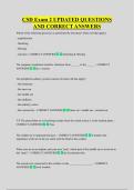 CSD Exam 2 UPDATED QUESTIONS &NewLine;AND CORRECT ANSWERS
