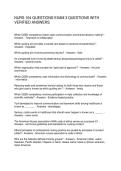 NURS 104 QUESTIONS EXAM 3 QUESTIONS WITH VERIFIED ANSWERS
