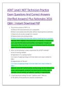 ASNT Level I NDT Technician Practice &NewLine;Exam Questions And Correct Answers &NewLine;&lpar;Verified Answers&rpar; Plus Rationales 2026 &NewLine;Q&A &vert; Instant Download Pdf 