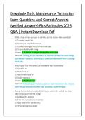 Downhole Tools Maintenance Technician &NewLine;Exam Questions And Correct Answers &NewLine;&lpar;Verified Answers&rpar; Plus Rationales 2026 &NewLine;Q&A &vert; Instant Download Pdf 