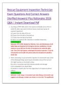 Rescue Equipment Inspection Technician &NewLine;Exam Questions And Correct Answers &NewLine;&lpar;Verified Answers&rpar; Plus Rationales 2026 &NewLine;Q&A &vert; Instant Download Pdf 