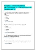 Firefighter 1 Final Test 2026&lpar;Scored&NewLine;100&percnt;&rpar;&sol;Study guide for Firefighter 1 final exam&NewLine;Already Graded A&plus;