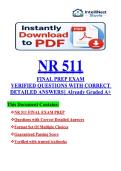 NR 511 FINAL PREP EXAM  Questions With Correct Detailed Answers &vert;&vert; 2026&sol;2027 Update&sol; Already Graded A&plus; 