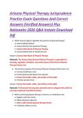 Arizona Physical Therapy Jurisprudence &NewLine;Practice Exam Questions And Correct &NewLine;Answers &lpar;Verified Answers&rpar; Plus &NewLine;Rationales 2026 Q&A Instant Download &NewLine;Pdf