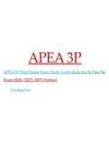 APEA 3P High Stakes Exam Study Guide 2026&sol;2027&colon; 100&percnt; Verified Questions and Answers