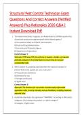 Structural Pest Control Technician Exam &NewLine;Questions And Correct Answers &lpar;Verified &NewLine;Answers&rpar; Plus Rationales 2026 Q&A &vert; &NewLine;Instant Download Pdf 