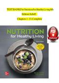TEST BANK  Nutrition for Healthy Living &lpar;6th Edition&rpar; by Wendy Schiff &vert; FULL GUIDE