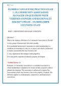 FLORIDA CAM LICENSE PRACTICE EXAM &NewLine;1 &vert; FL COMMUNITY ASSOCIATION &NewLine;MANAGER 150 QUESTIONS WITH &NewLine;VERIFIED ANSWERS AND RATIONALES &NewLine;2026&sol;2027 UPDATE &ndash; FLORIDA DBPR &NewLine;LICENSING EXAM