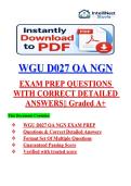 WGU D027 OA WITH NGN QUESTIONS WITH CORRECT DETAILED ANSWERS &vert;&vert; 2026&sol;2027 Update &vert;&vert; Already Graded A&plus;