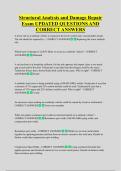 Structural Analysis and Damage Repair &NewLine;Exam UPDATED QUESTIONS AND &NewLine;CORRECT ANSWERS
