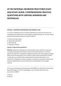 ATI RN MATERNAL NEWBORN PROCTORED EXAM &NewLine;2026 STUDY GUIDE&colon; COMPREHENSIVE PRACTICE &NewLine;QUESTIONS WITH VERIFIED ANSWERS AND &NewLine;RATIONALES