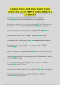 Unitized Structural Body Repair Exam &NewLine;UPDATED QUESTIONS AND CORRECT &NewLine;ANSWERS