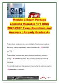 BIOD 171 Microbiology Module 2 Exam 2026&sol;2027 &vert; 29 Questions & Answers &ndash; Metabolism&comma; Enzymes&comma; ATP&comma; Glycolysis&comma; TCA Cycle & Photosynthesis &vert; Portage Learning