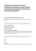 GLOBUS 201 FINAL EXAM STUDY GUIDE&colon; &NewLine;INTERNATIONAL BUSINESS & GLOBAL STRATEGY &NewLine;COMPREHENSIVE ASSESSMENT WITH PRACTICE &NewLine;QUESTIONS AND ANSWERS 
