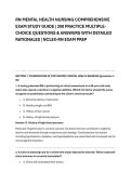 RN MENTAL HEALTH NURSING COMPREHENSIVE &NewLine;EXAM STUDY GUIDE &vert; 200 PRACTICE MULTIPLE&NewLine;CHOICE QUESTIONS & ANSWERS WITH DETAILED &NewLine;RATIONALES &vert; NCLEX-RN EXAM PREP