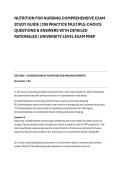 NUTRITION FOR NURSING COMPREHENSIVE EXAM &NewLine;STUDY GUIDE &vert; 200 PRACTICE MULTIPLE-CHOICE &NewLine;QUESTIONS & ANSWERS WITH DETAILED &NewLine;RATIONALES &vert; UNIVERSITY-LEVEL EXAM PREP