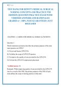 TEST BANK FOR DEWIT'S MEDICAL SURGICAL &NewLine;NURSING CONCEPTS AND PRACTICE 5TH &NewLine;EDITION&vert; QUESTION PRACTICE EXAM WITH &NewLine;VERIFIED ANSWERS AND RATIONALES &NewLine;GRADED A&plus; &vert; 100&percnt; PASS GUARANTEED &vert; JUST &NewLine;RELEASED