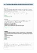 ATI - Community Health &lpar;Retake&rpar; Exam Questions with Correct Answers