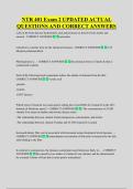 NTR 401 Exam 2 UPDATED ACTUAL &NewLine;QUESTIONS AND CORRECT ANSWERS