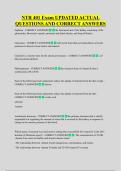 NTR 401 Exam UPDATED ACTUAL &NewLine;QUESTIONS AND CORRECT ANSWERS