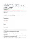 Portage Learning BIOD 121 Nutrition Module 2 Exam &vert; Verified Questions and Answers &vert; Latest 2026&sol;2027 A&plus; Graded Review&NewLine;