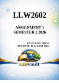 LLW2602 Assignment 1 Semester 2 2026 &lpar;247134&rpar;