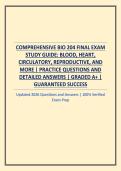 COMPREHENSIVE BIO 204 FINAL EXAM STUDY GUIDE&colon; BLOOD&comma; HEART&comma; CIRCULATORY&comma; REPRODUCTIVE&comma; AND MORE &vert; PRACTICE QUESTIONS AND DETAILED ANSWERS