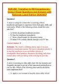 NUR 283&colon; Transition to RN Competencies - Comp 2 Exam Questions and Answers with Rationale Latest Edition 2026&sol;2027