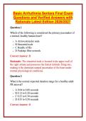 Basic Arrhythmia Sentara Final Exam Questions and Verified Answers with Rationale Latest Edition 2026&sol;2027