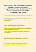 HRB-27 Final Exam Review 2026&sol;2027 Latest &NewLine;Edition &vert; Ultimate Study Guide &vert; &NewLine;Comprehensive Practice Questions&comma; Detailed &NewLine;Answer Explanations & Complete Tax &NewLine;Preparation Exam Review 